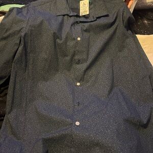 Perry Ellis Navy Patterned Shirt